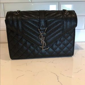 Black on black purse bag